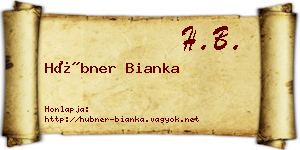 Hübner Bianka névjegykártya